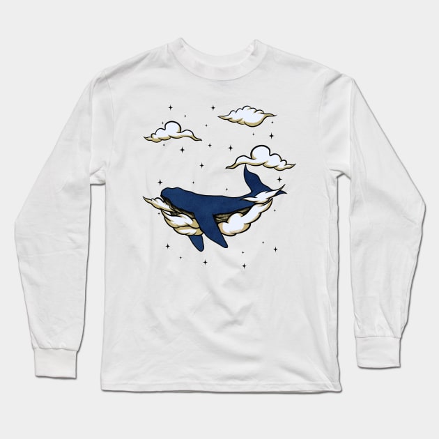 Flying Whales Long Sleeve T-Shirt by bayartid